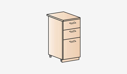 Купить Валерия-М. Шкаф нижний с 3 ящиками ШН3Я 400 в Новосибирске недорого Валерия-М. Шкаф нижний с 3 ящиками ШН3Я 400